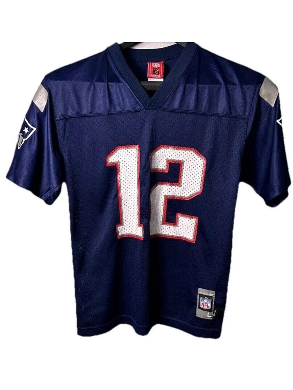 NEW ENGLAND PATRIOTS #12 TOM BRADY NFL YOUTH L 14/16 BLUE JERSEY Players
